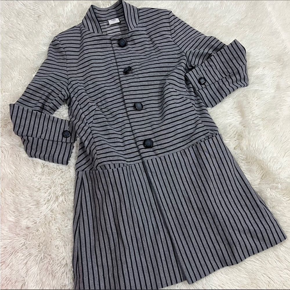 Cabi blue striped button up jacket small